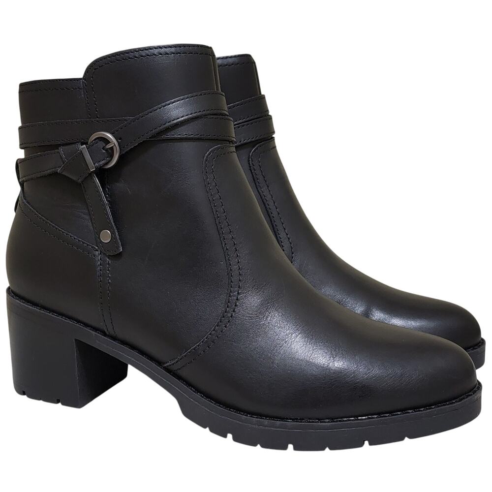 Easy Spirit Women Carter Block Heel Western Ankle Booties Size US 9.5M Black